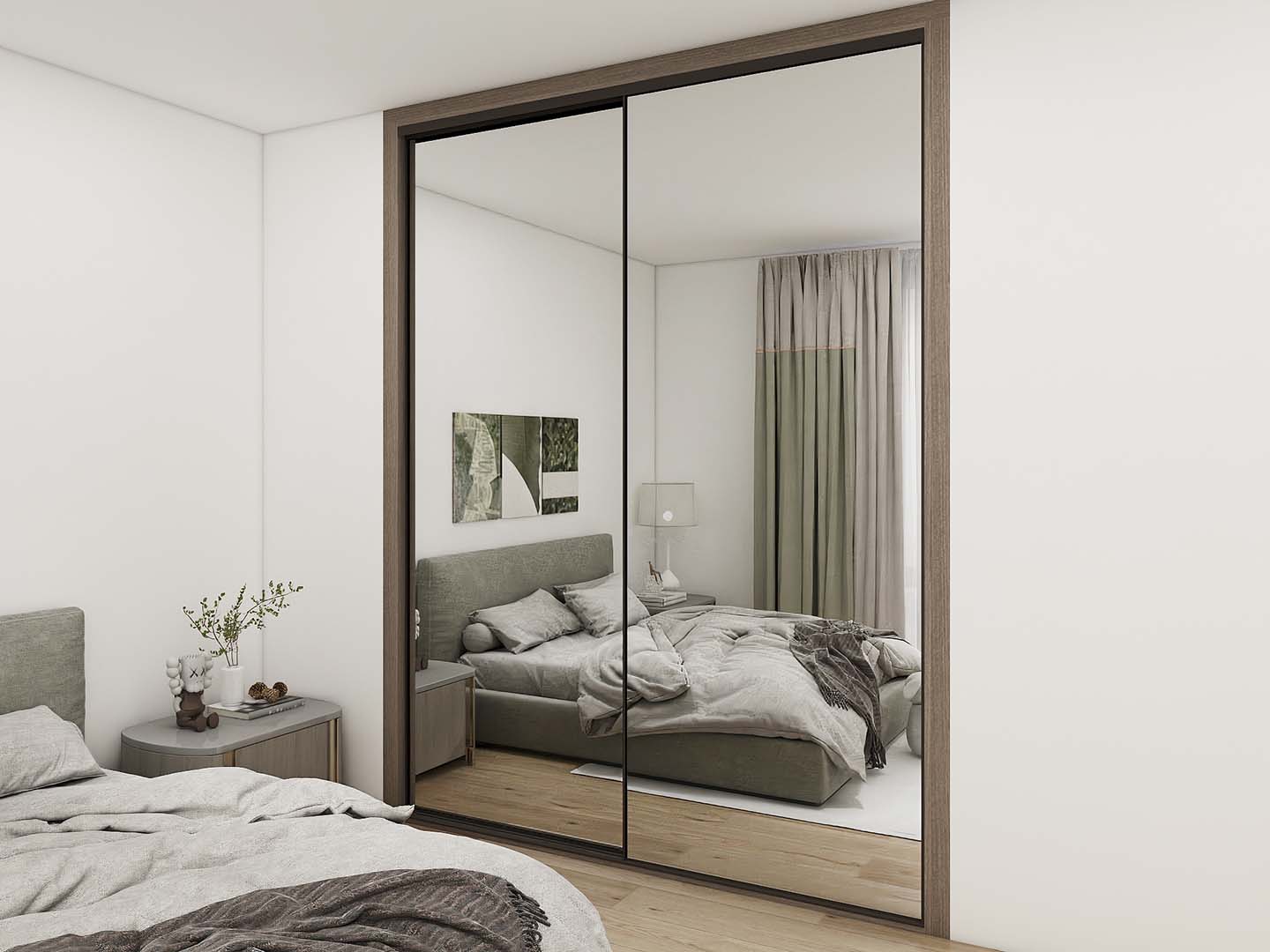 Modern Mirror Sliding Door Wardrobe