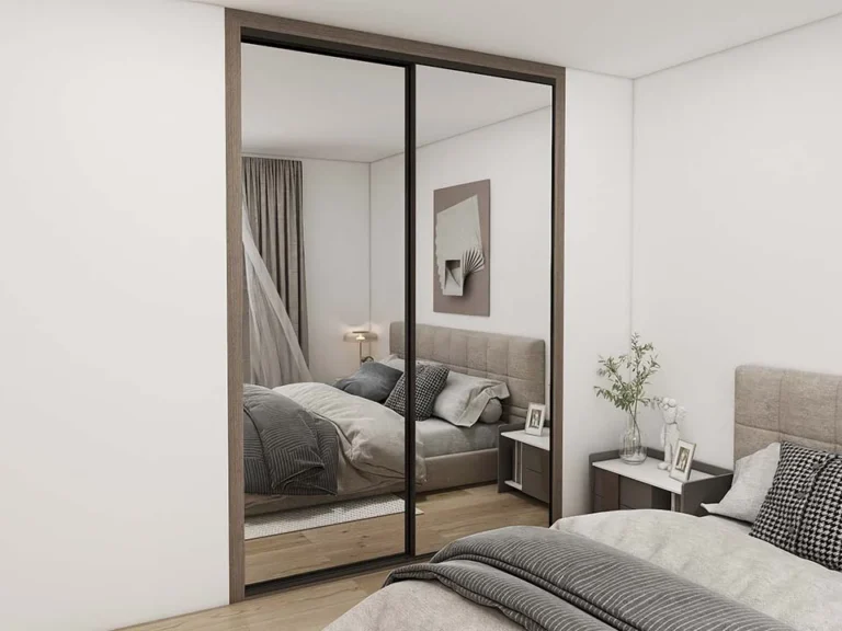 Modern Mirror Sliding Door Wardrobe