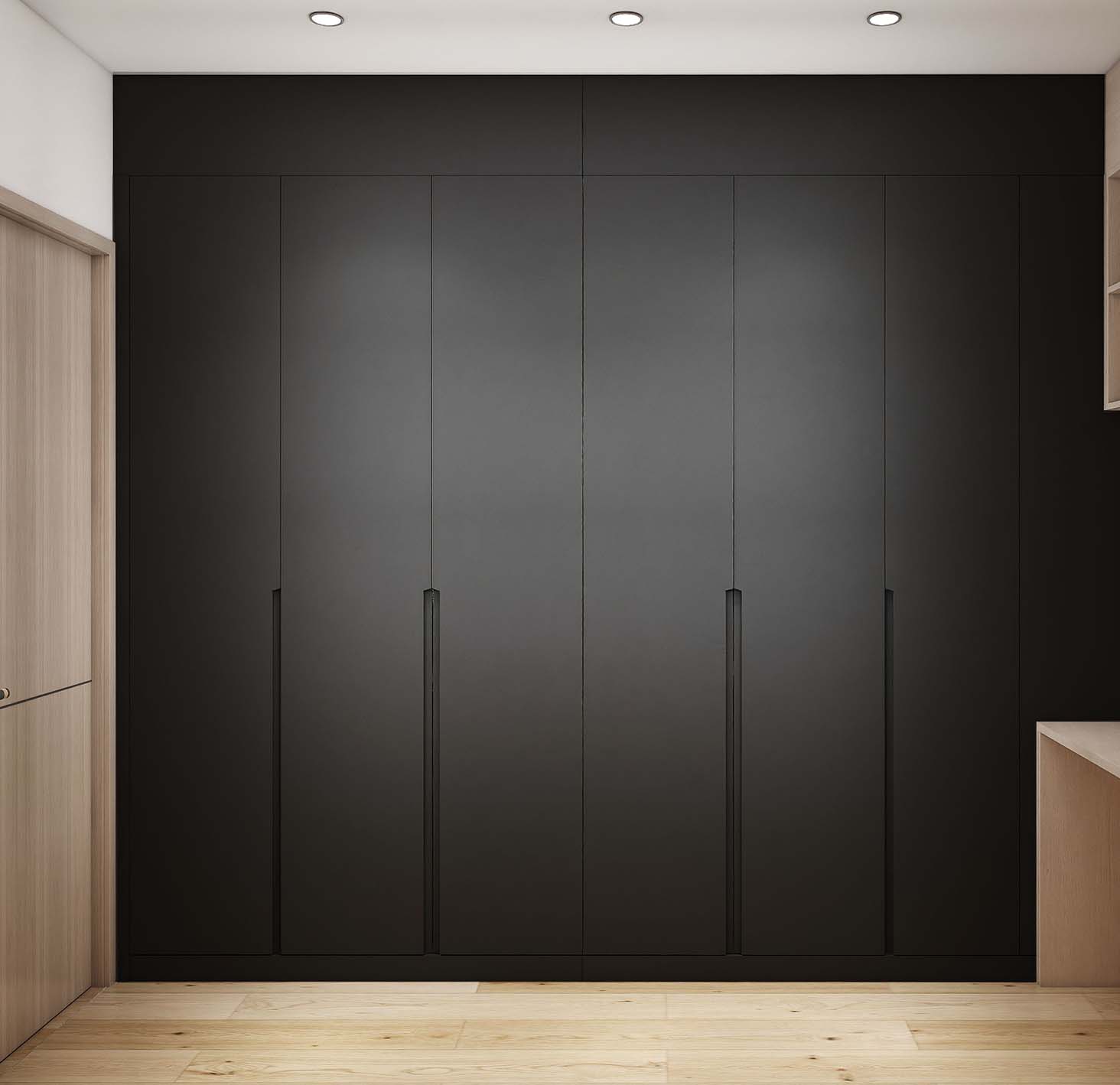 Modern U-Shaped Black Minimalist Elegance Walk In Closet