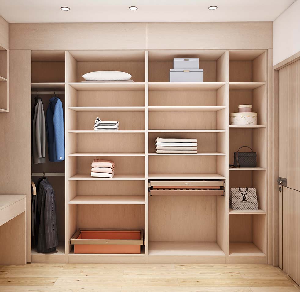 Modern U-Shaped Black Minimalist Elegance Walk In Closet