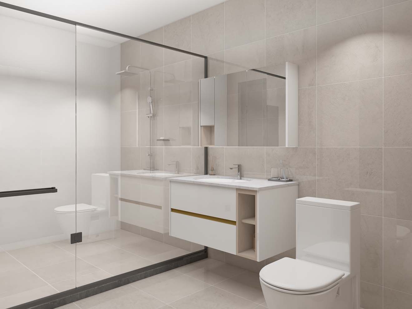 Modern White Lacquer Plywood Bathroom Vanity