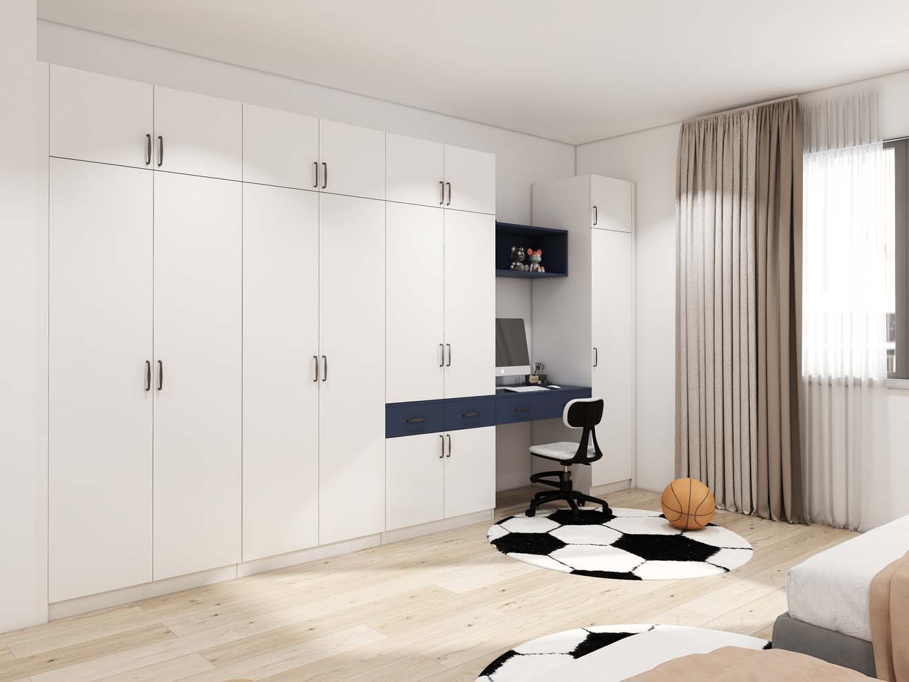 Sleek Modern Bedroom Closet Design with Functional Storage