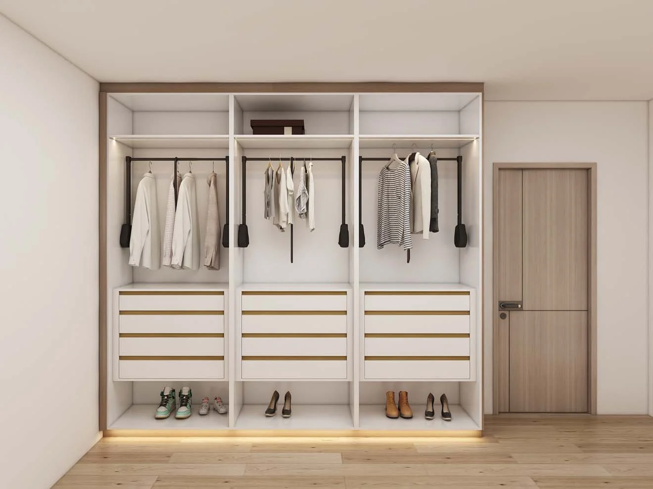 Elegant Wooden Closets For Bedrooms with Ample Storage