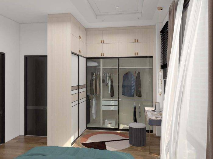 Seamless Elegance in Glass Sliding Door Wardrobe Design