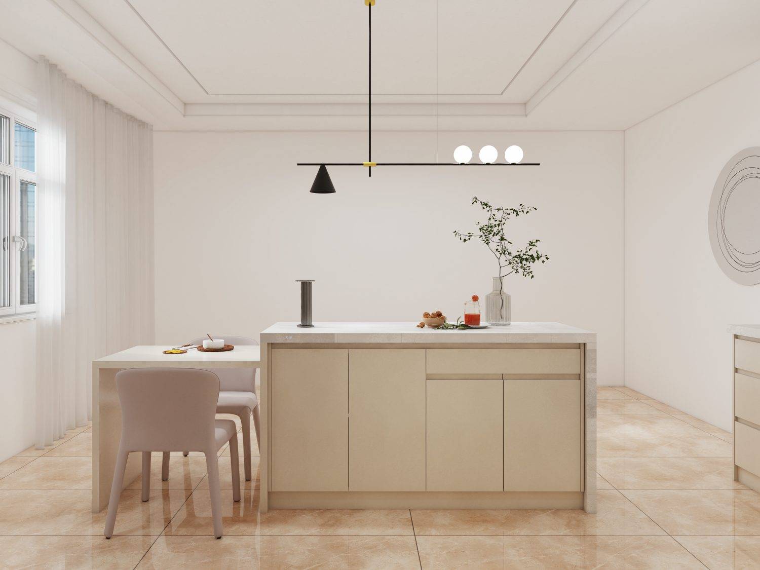 Bright and Airy Kitchen with Creamy White Cabinets