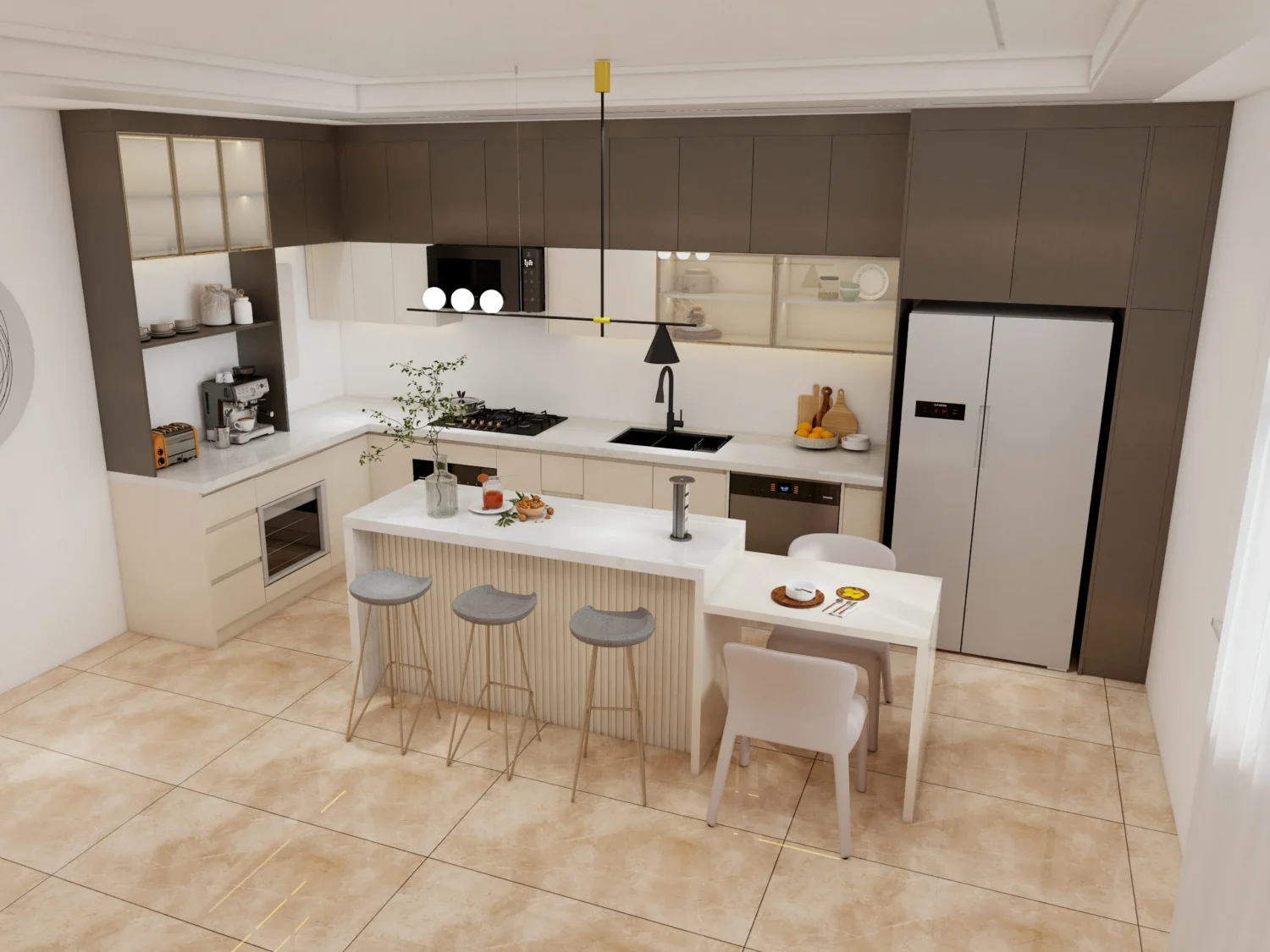 Elegant Kitchen with Soft Creamy White Cabinets
