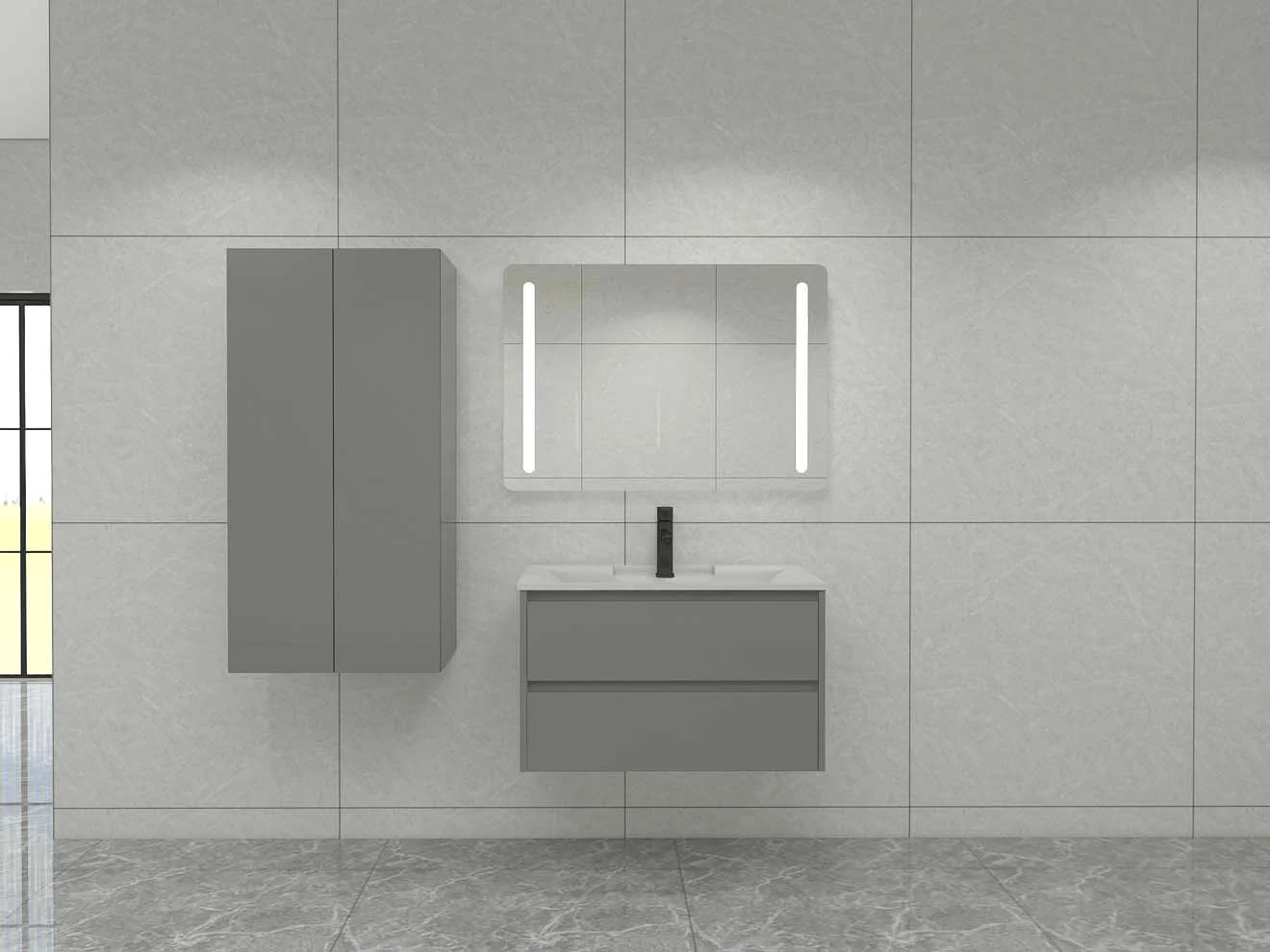 Minimalist Floating Small Bathroom Vanity in Modern Decor
