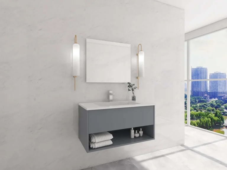 Minimalist Floating Small Bathroom Vanity in Modern Decor