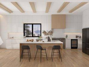 Bright and Airy Kitchen with Light Color Wood Cabinets