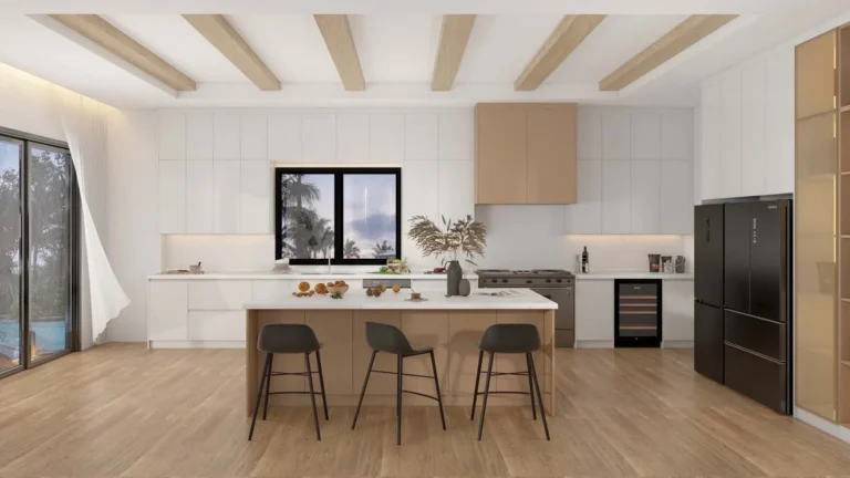 Bright and Airy Kitchen with Light Color Wood Cabinets
