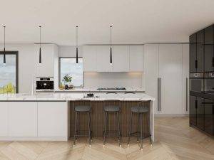 Elegant White Kitchen Cabinets Ideas with Marble Accents