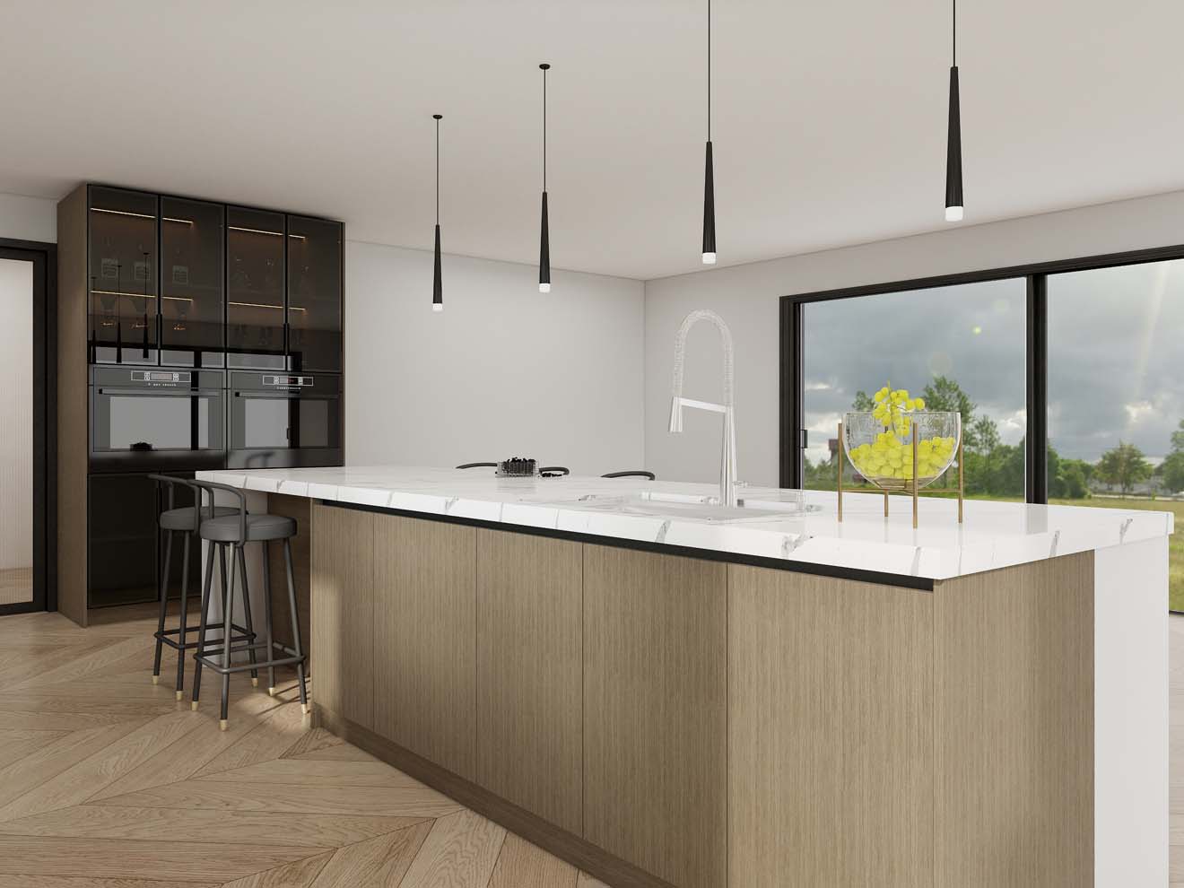 Elegant White Kitchen Cabinets Ideas with Marble Accents