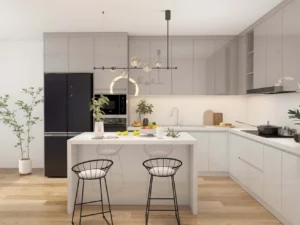 Elegant White Lacquer Cabinets for a Bright Modern Kitchen