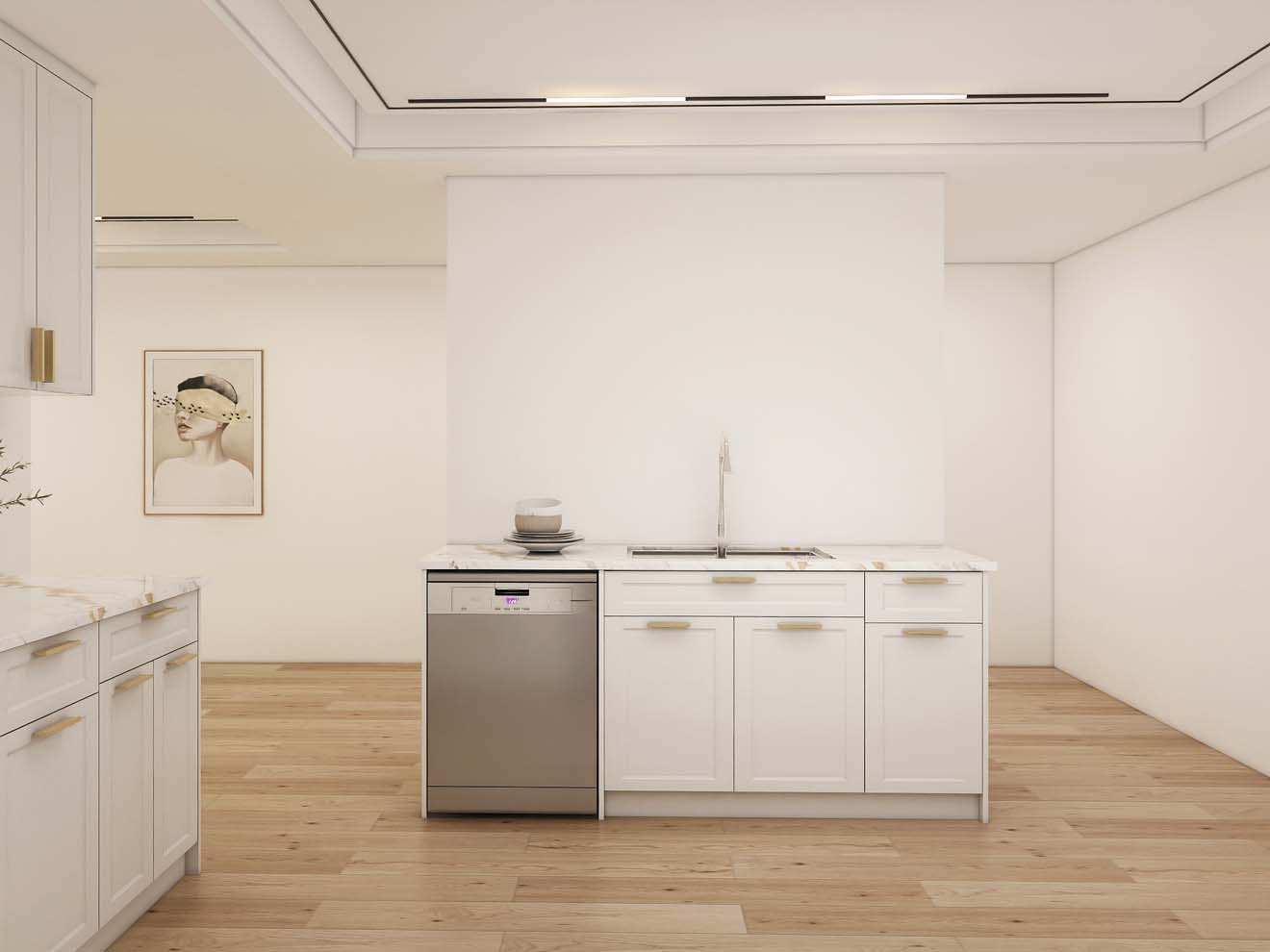 Elegant White Shaker Cabinet Design with Modern Touches
