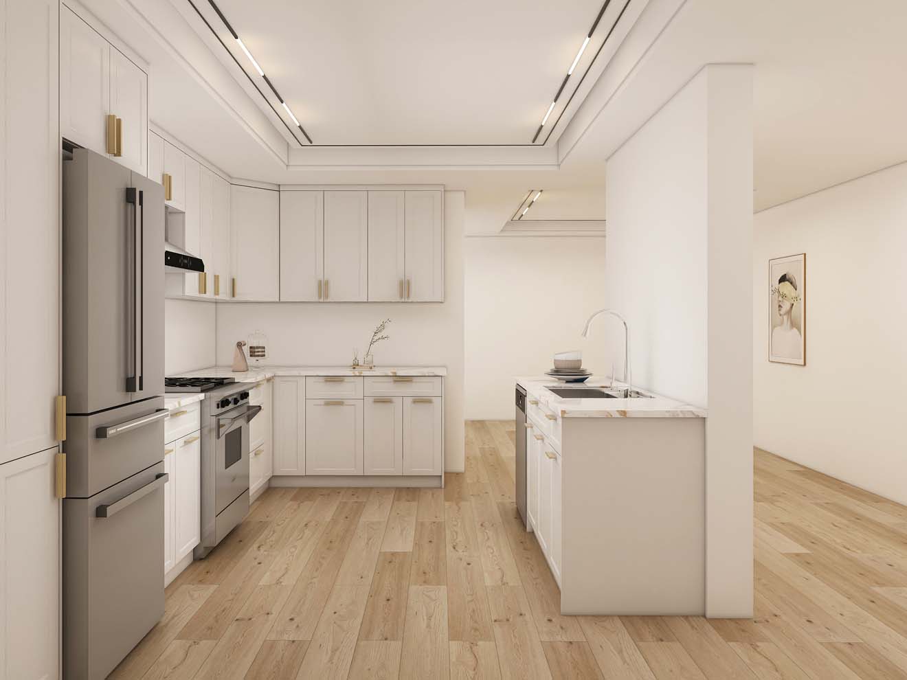 Elegant White Shaker Cabinet Design with Modern Touches
