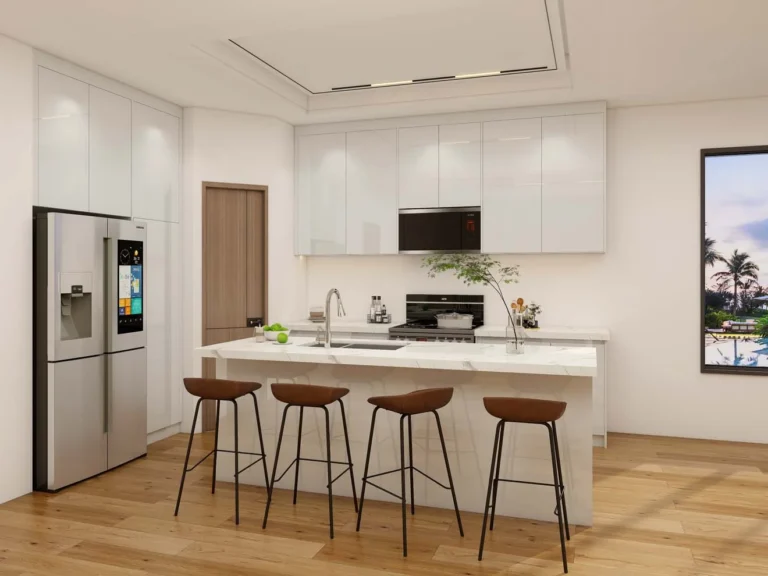 Glossy Lacquer Kitchen Cabinets for a Bright Modern Look