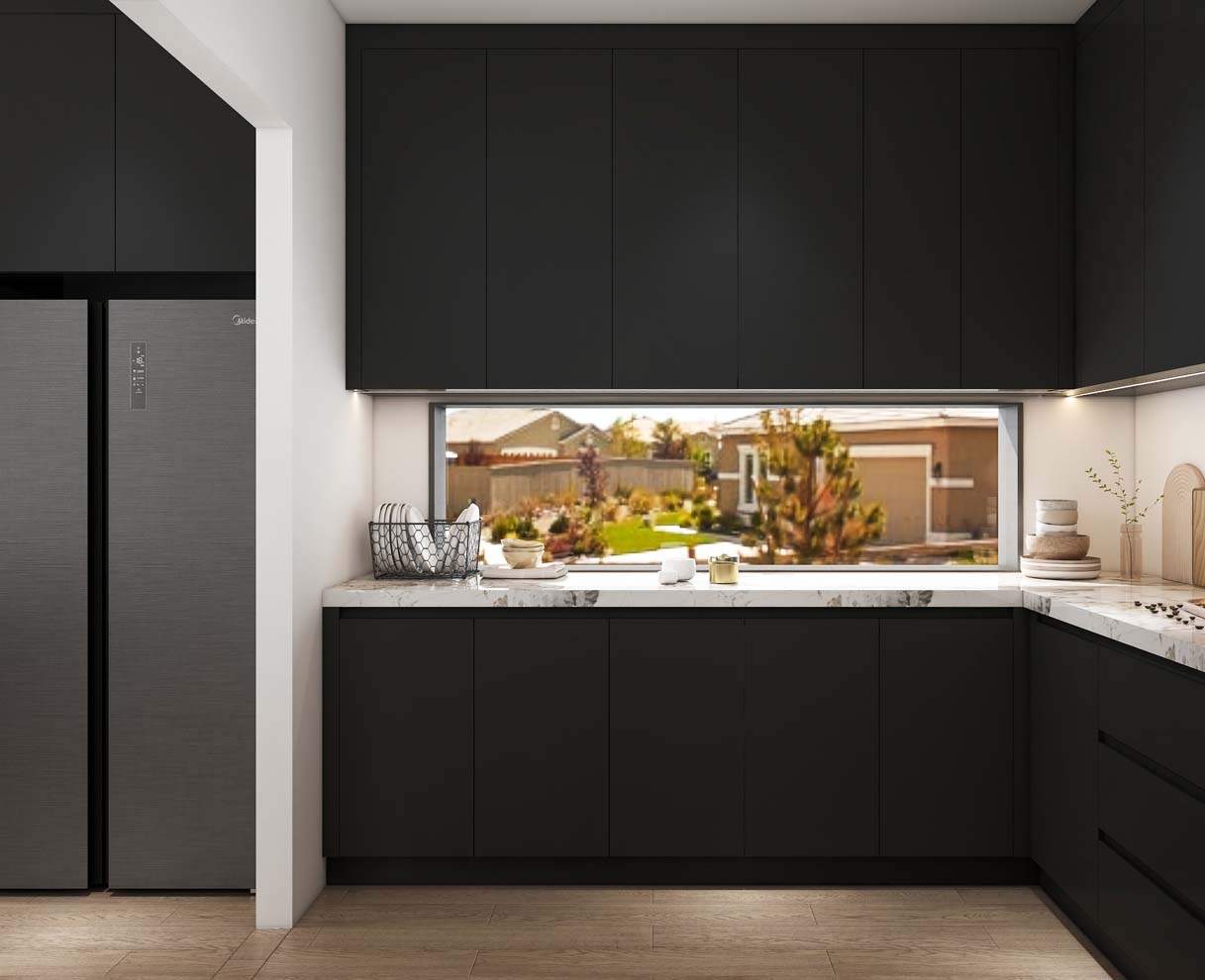 Modern Elegance with Glossy Lacquer Kitchen Cabinets