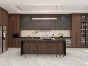 Sleek Dark Kitchen Cabinets Define Modern Elegance