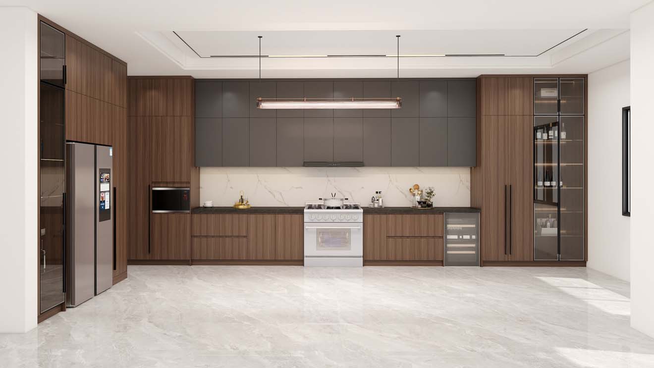 Sleek Dark Kitchen Cabinets Define Modern Elegance