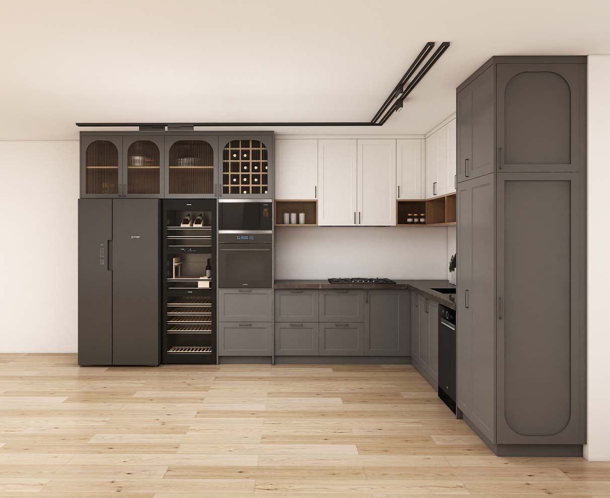 Timeless Shaker Style Cabinet Doors in a Modern Two-Tone Kitchen