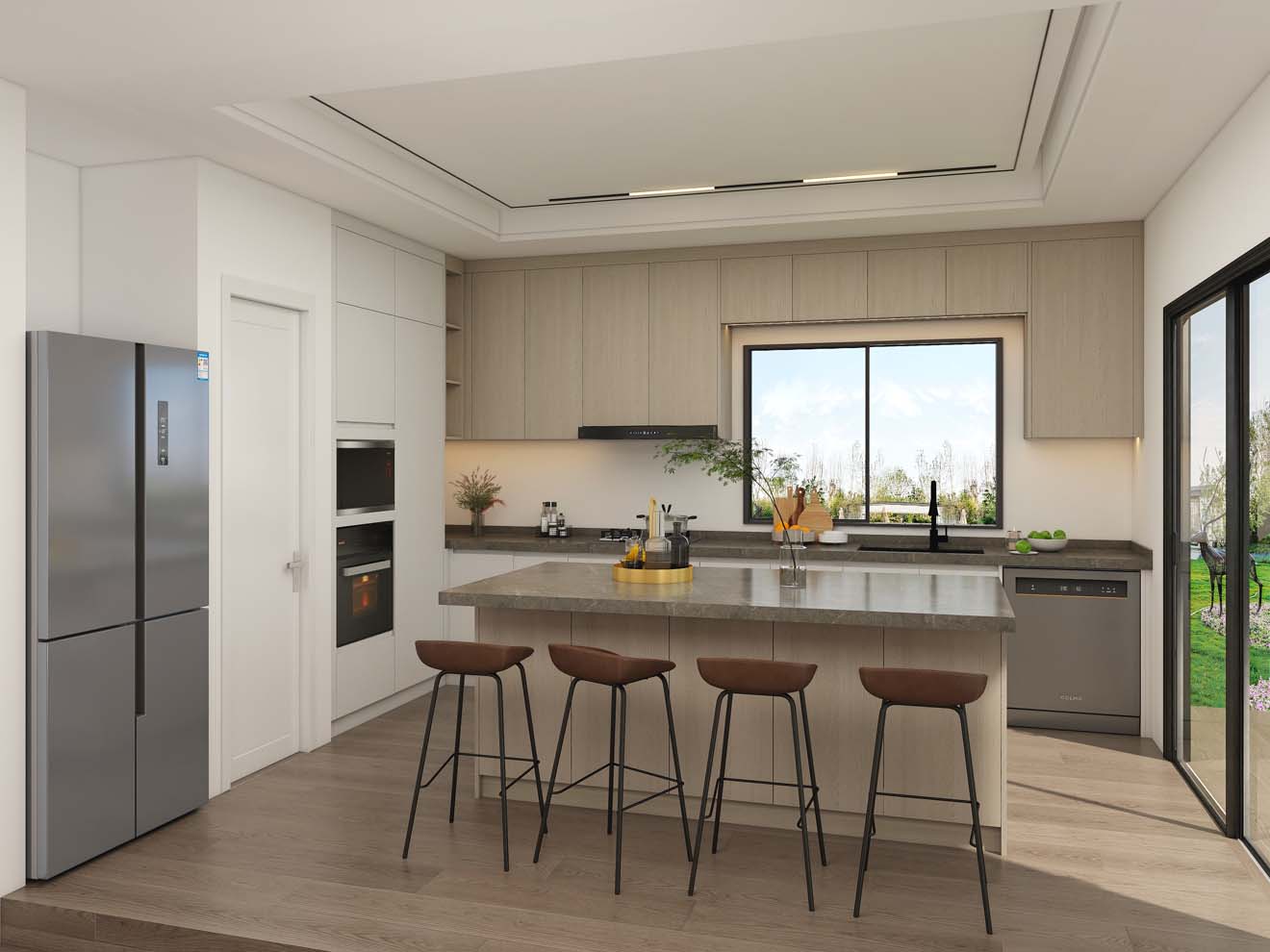 Warm and Inviting Kitchen with Light Wood Cabinets