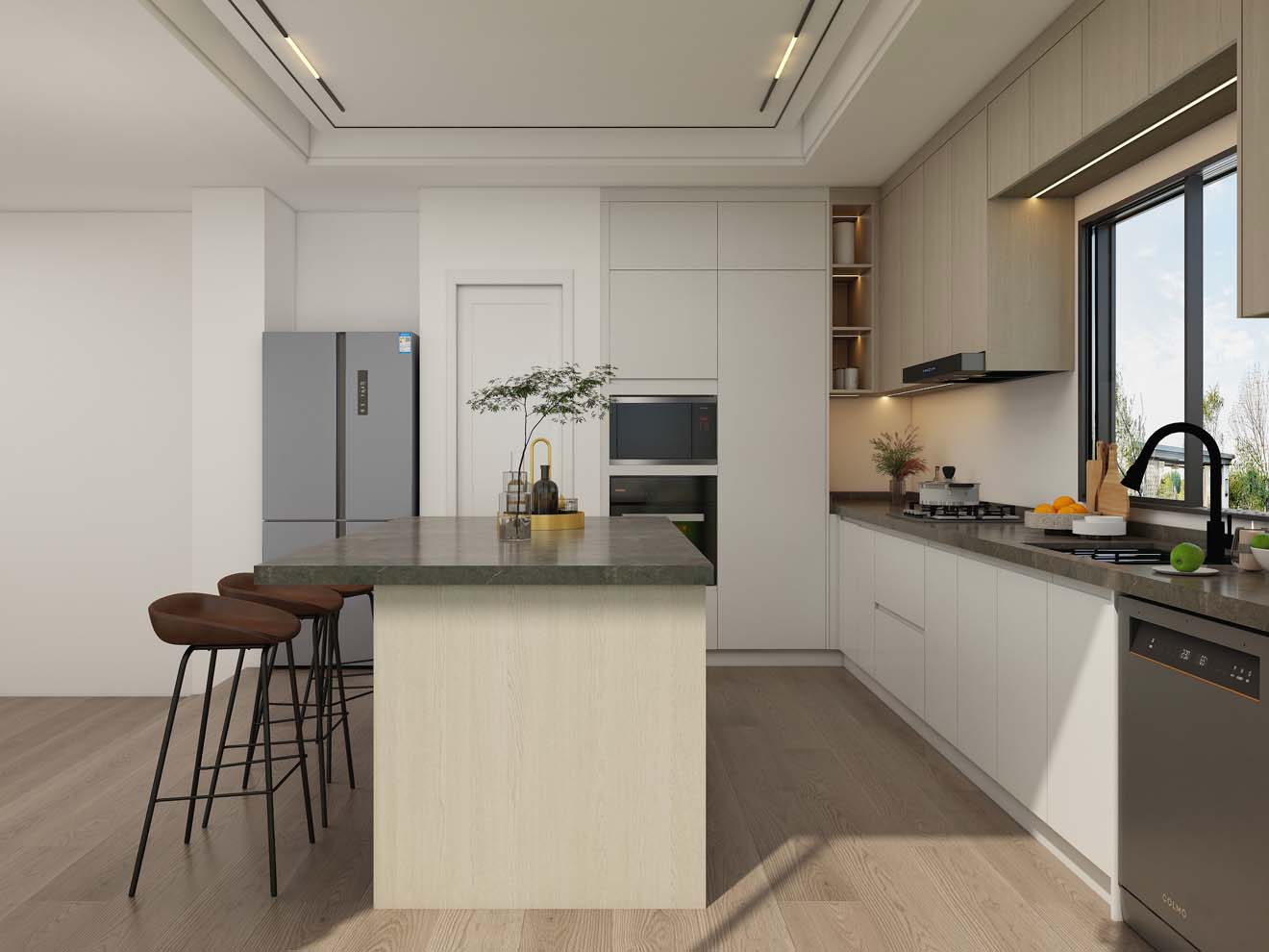 Warm and Inviting Kitchen with Light Wood Cabinets