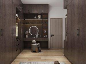 Luxurious Wood Walk-In Closet for Elegant Storage Solutions