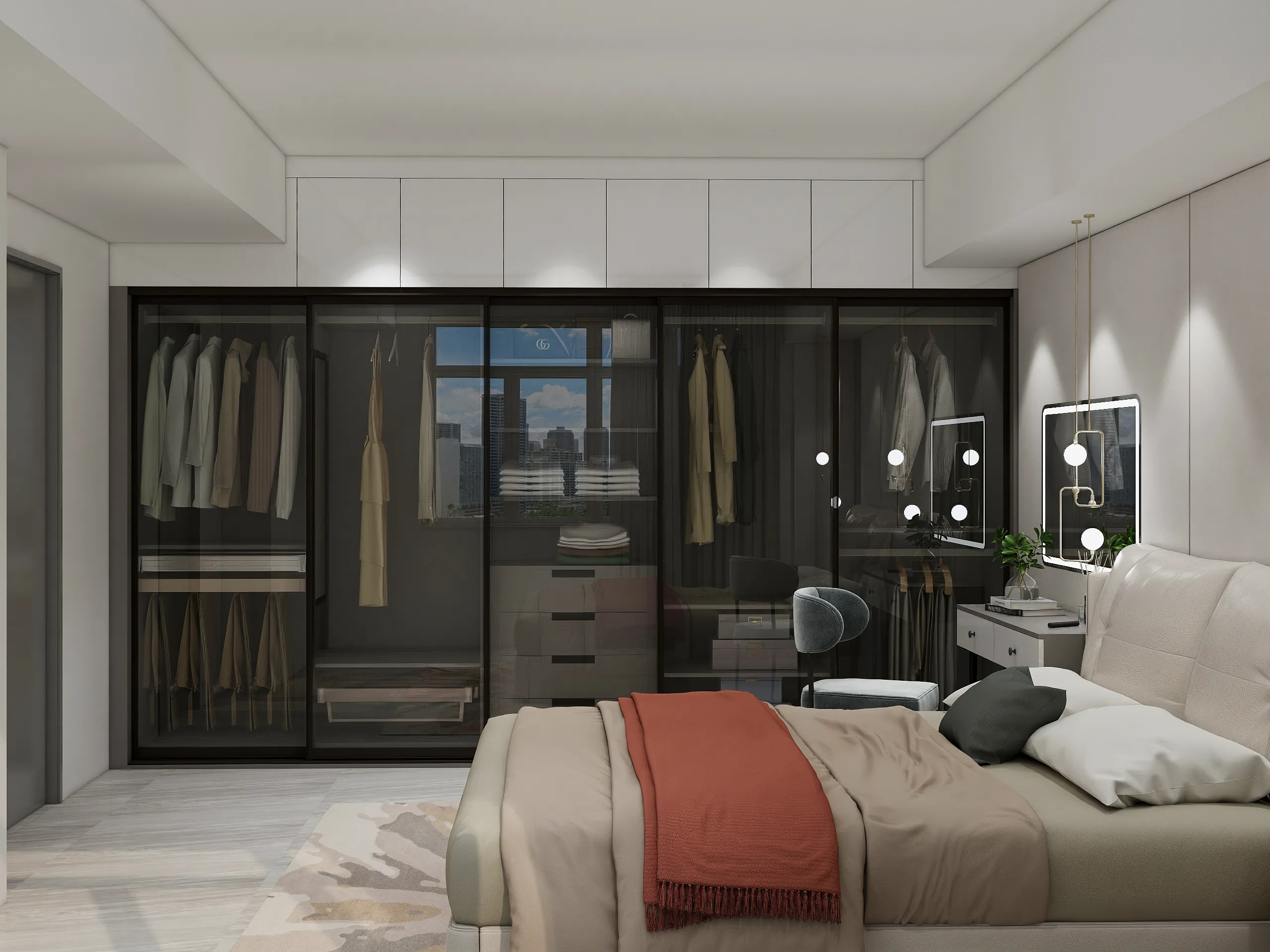 Built in walk in closet
