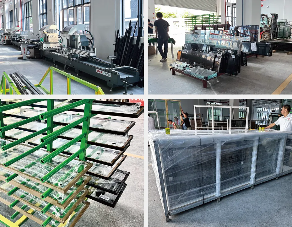 Proceso de producción de puertas y ventanas de aluminio