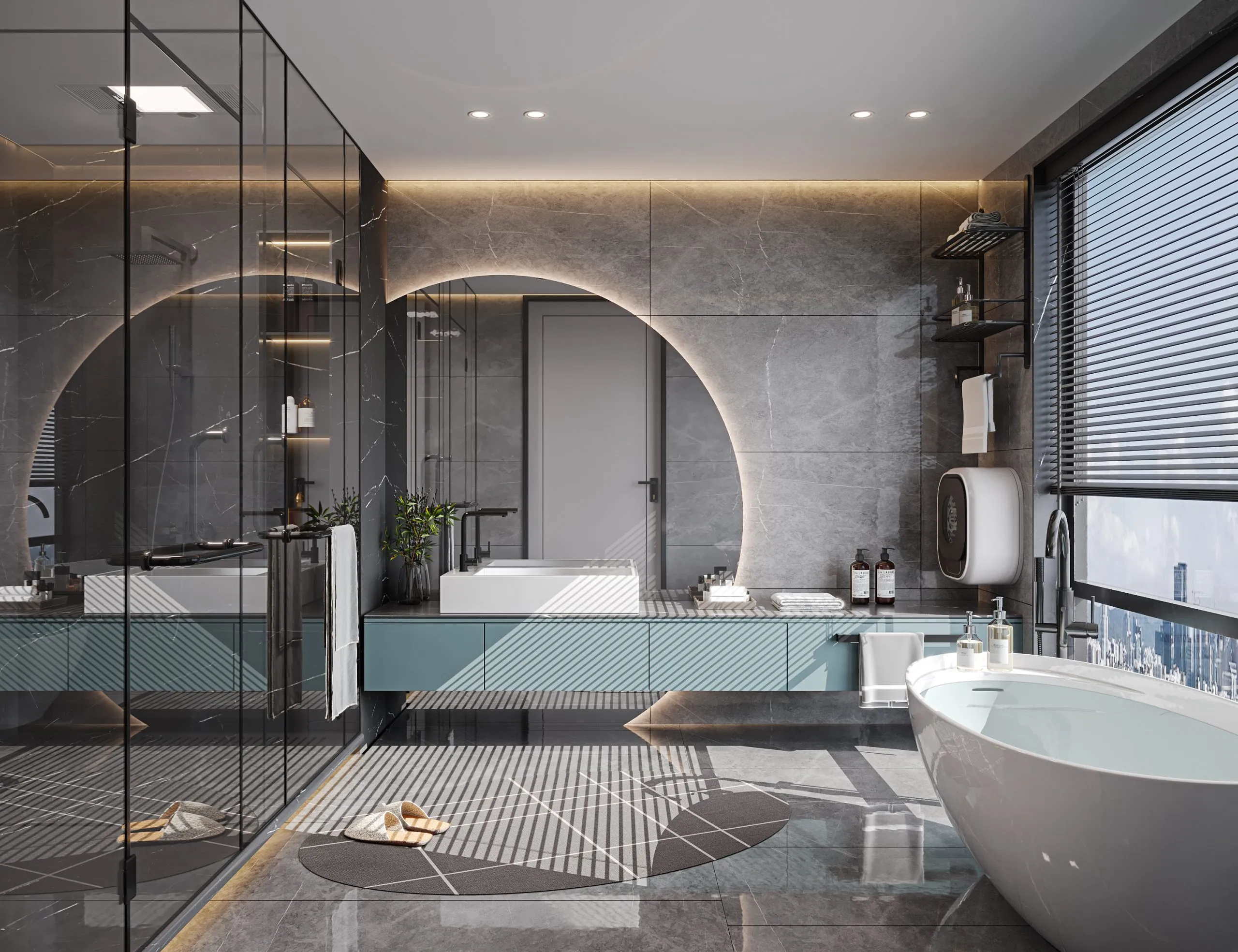 Modern-Elegance-with-a-Green-Bathroom-Vanity-scaled