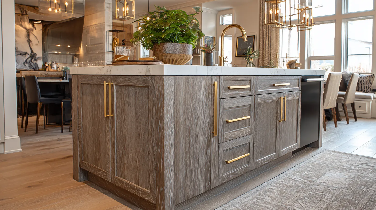 Elegant kitchen with stylish cabinetry and decor.