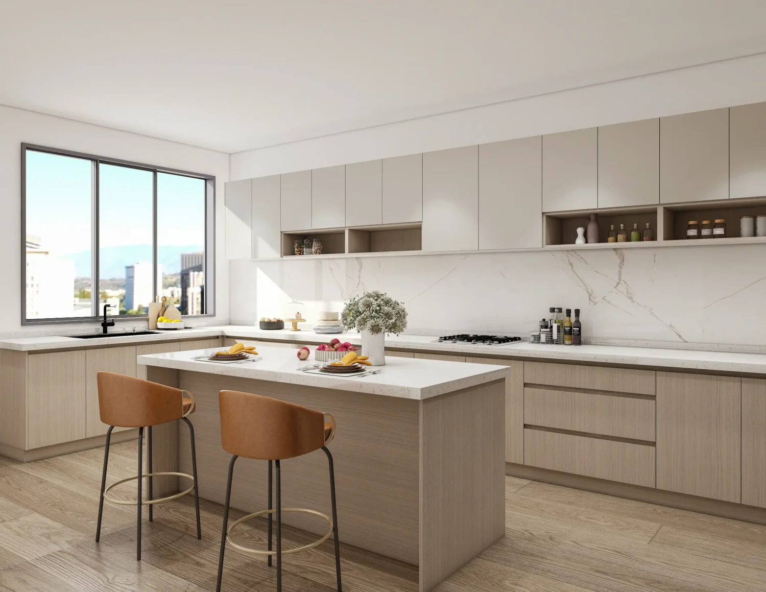 Modern kitchen with elegant design elements.