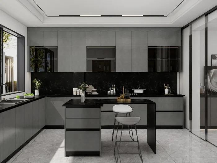 3D Drawing for Kitchen 1 BK125grey sintered stone 4