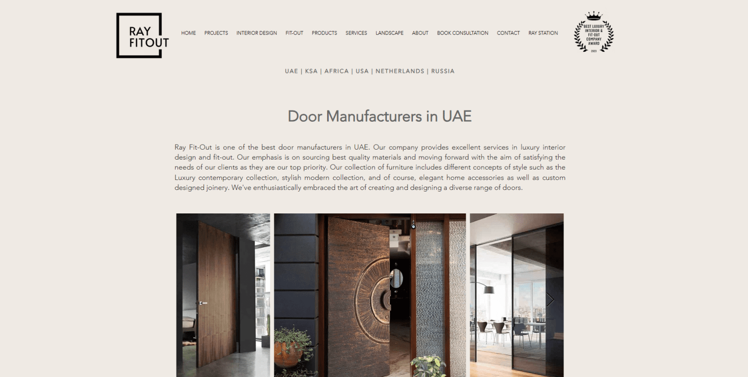 Ray Fitout Interior doors for apartments