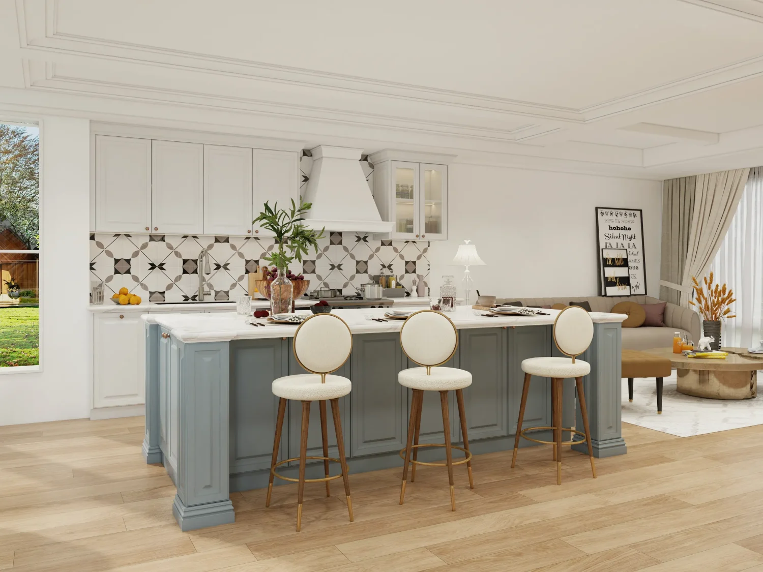 Elegant Two-Tone Kitchen with American Cabinet Refacing