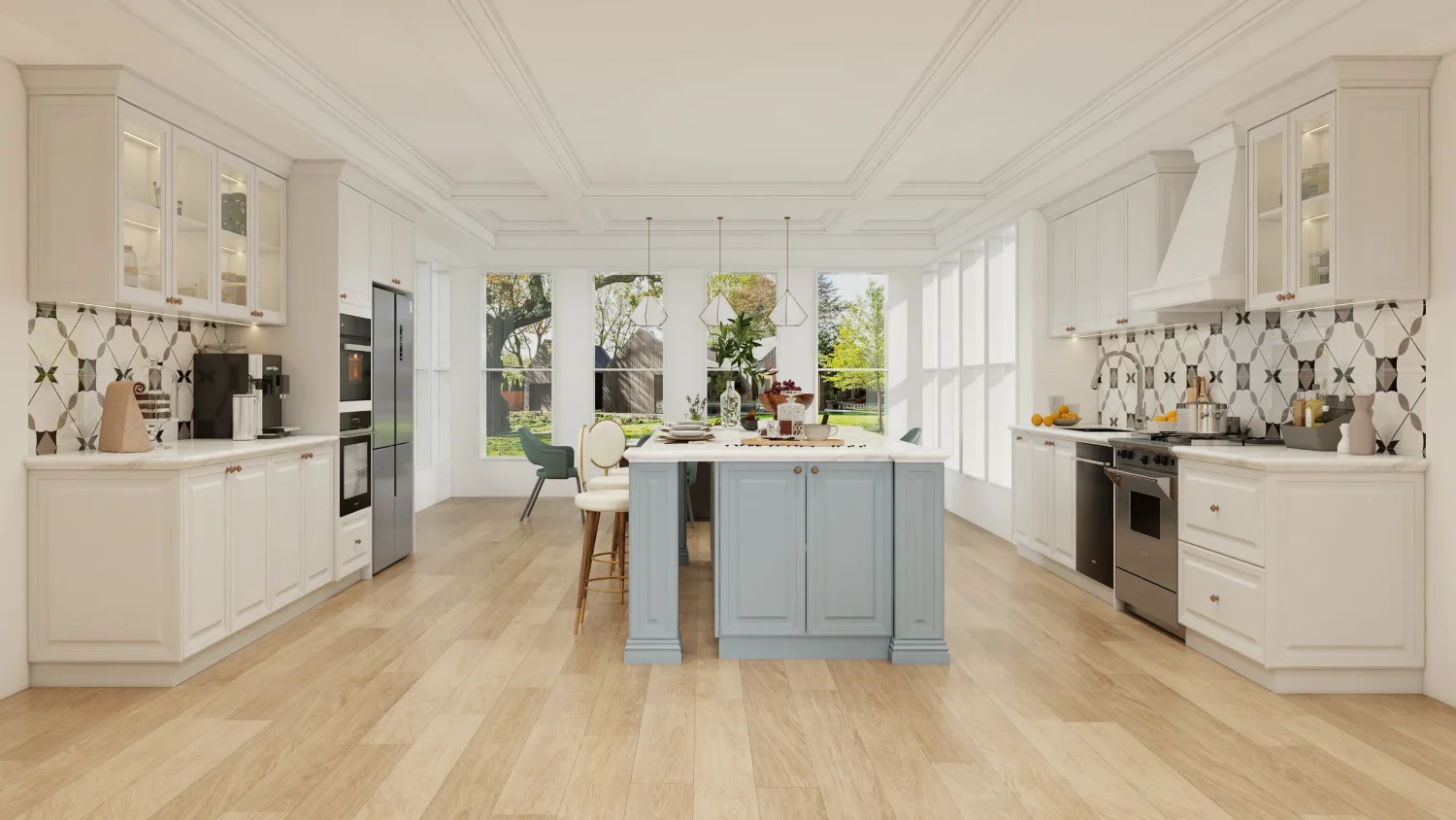 Elegant Two-Tone Kitchen with American Cabinet Refacing