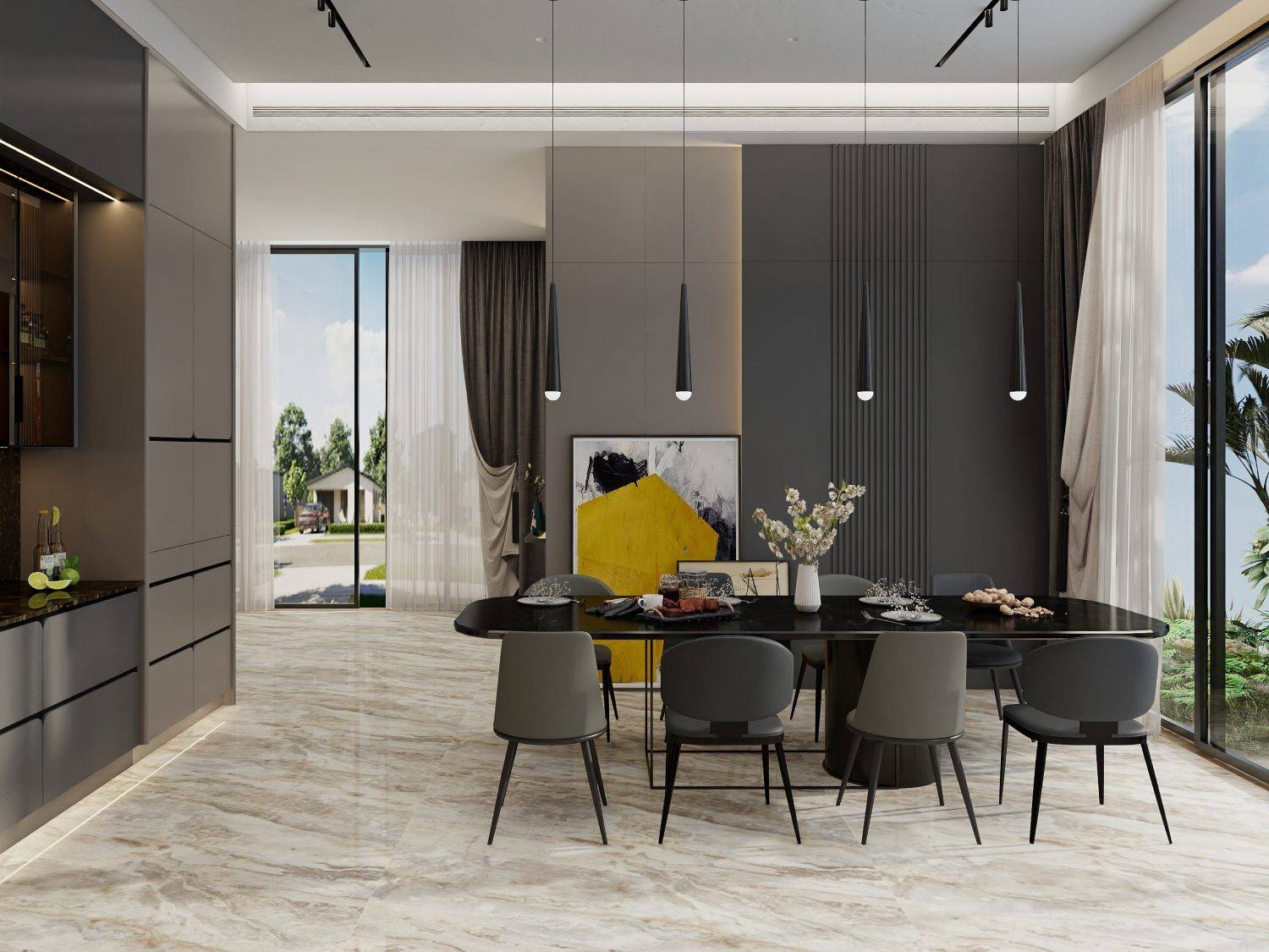 Upgrade your kitchen with handleless island cabinets. Sleek design, push-to-open functionality, and ample storage combine elegance and modern convenience.
