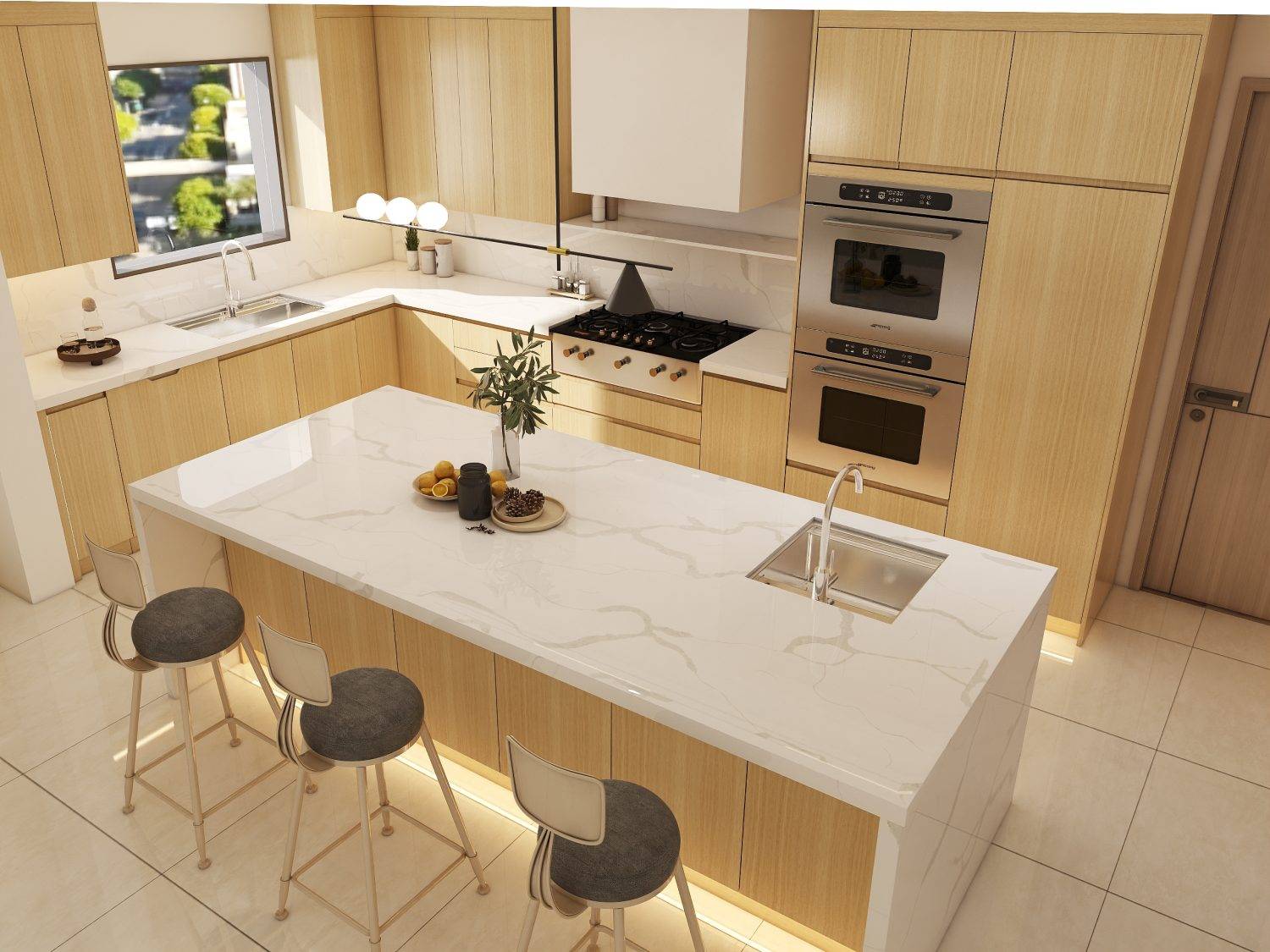 Elevate your kitchen with solid wood cabinets featuring a sleek design, ample storage, and durable craftsmanship. Perfect for modern homes!