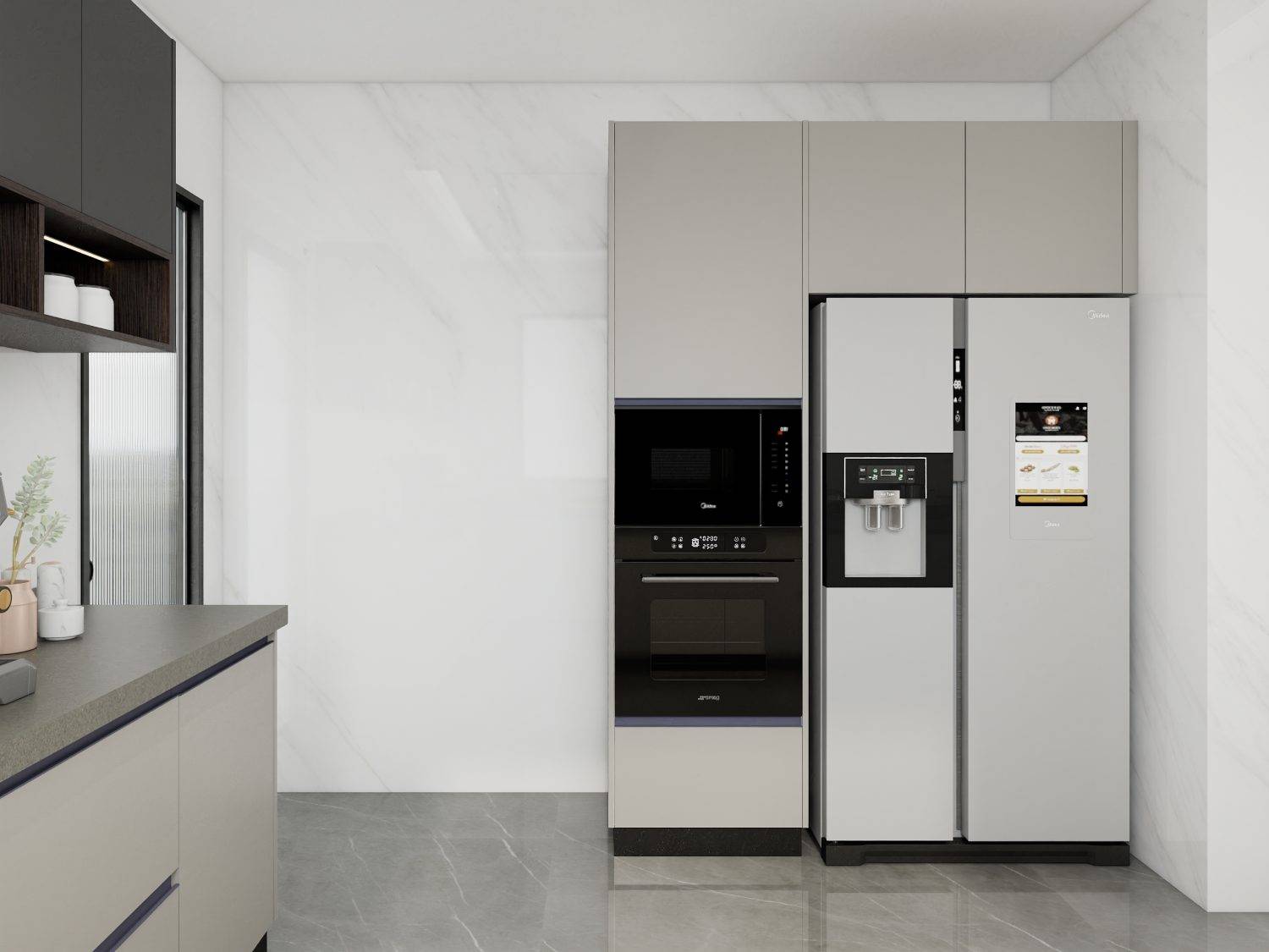 Upgrade your kitchen with our I-shaped cabinet. Sleek design, durable build, and ample storage make it perfect for modern, compact spaces.