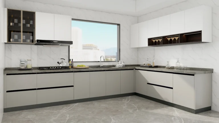 Upgrade your kitchen with our I-shaped cabinet. Sleek design, durable build, and ample storage make it perfect for modern, compact spaces.