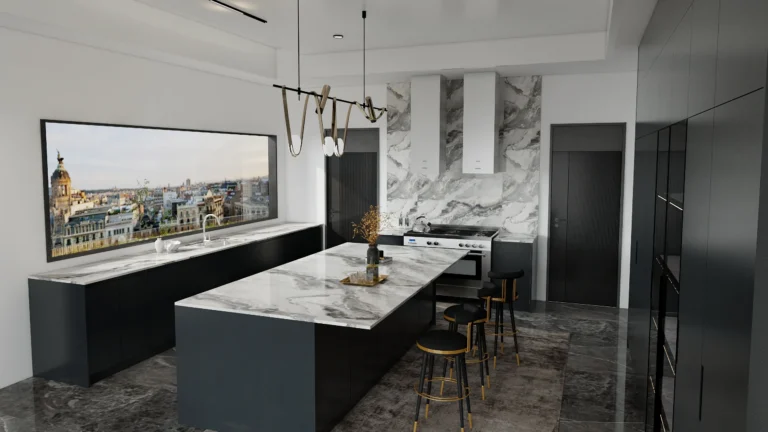 Elevate your kitchen with sleek marble counter cabinets. Luxurious design, durable materials, and functional storage combine elegance with practicality.
