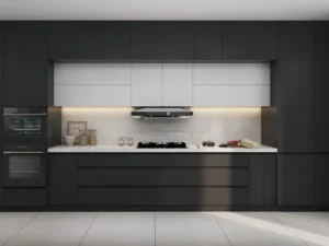 Upgrade your kitchen with matte black cabinets. Sleek, durable, and easy to clean, they offer smart storage and timeless design.
