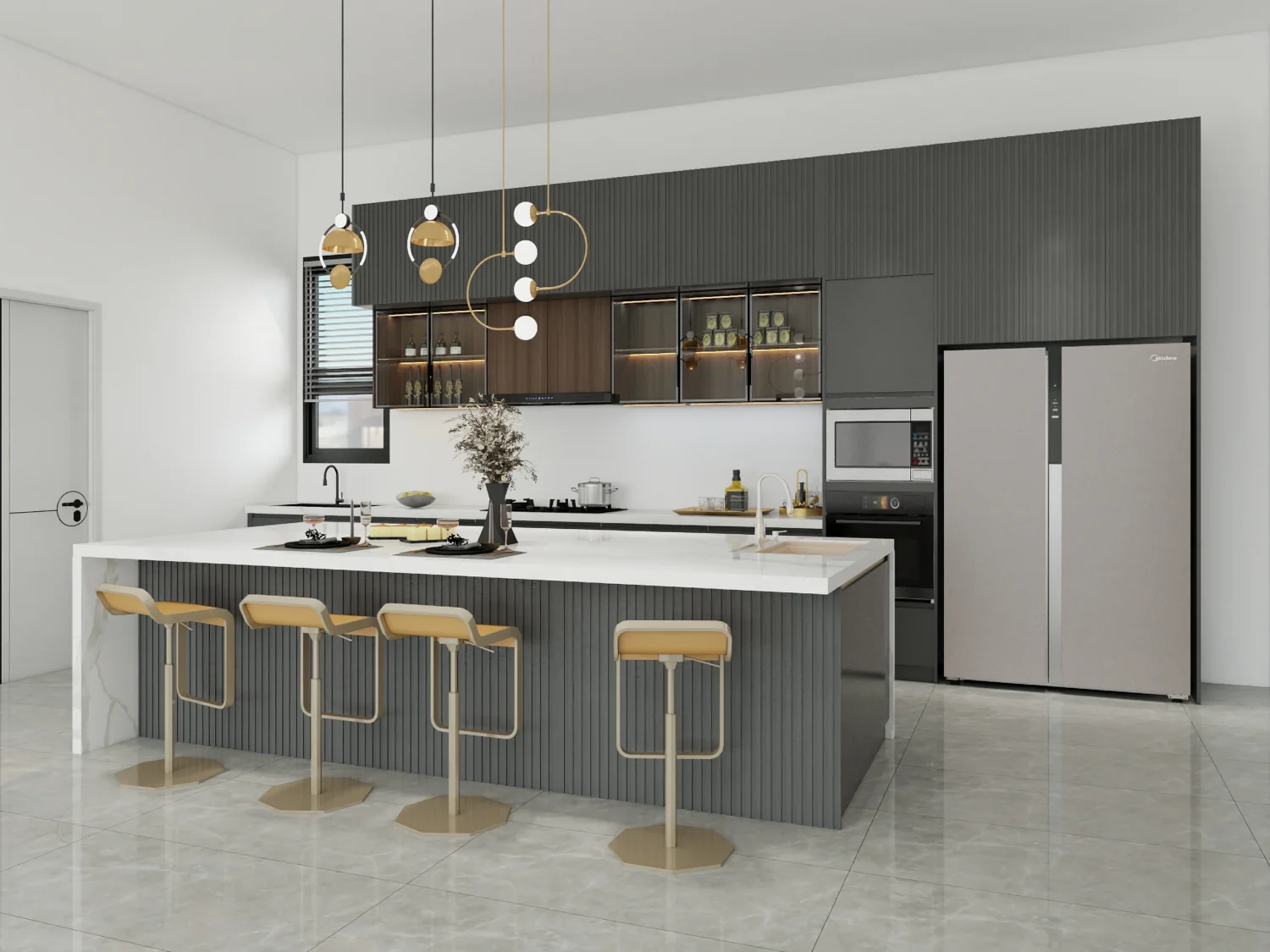 Transforme su cocina con gabinetes grises modernos. Diseño elegante, materiales duraderos y soluciones de almacenamiento inteligentes que combinan estilo y funcionalidad.