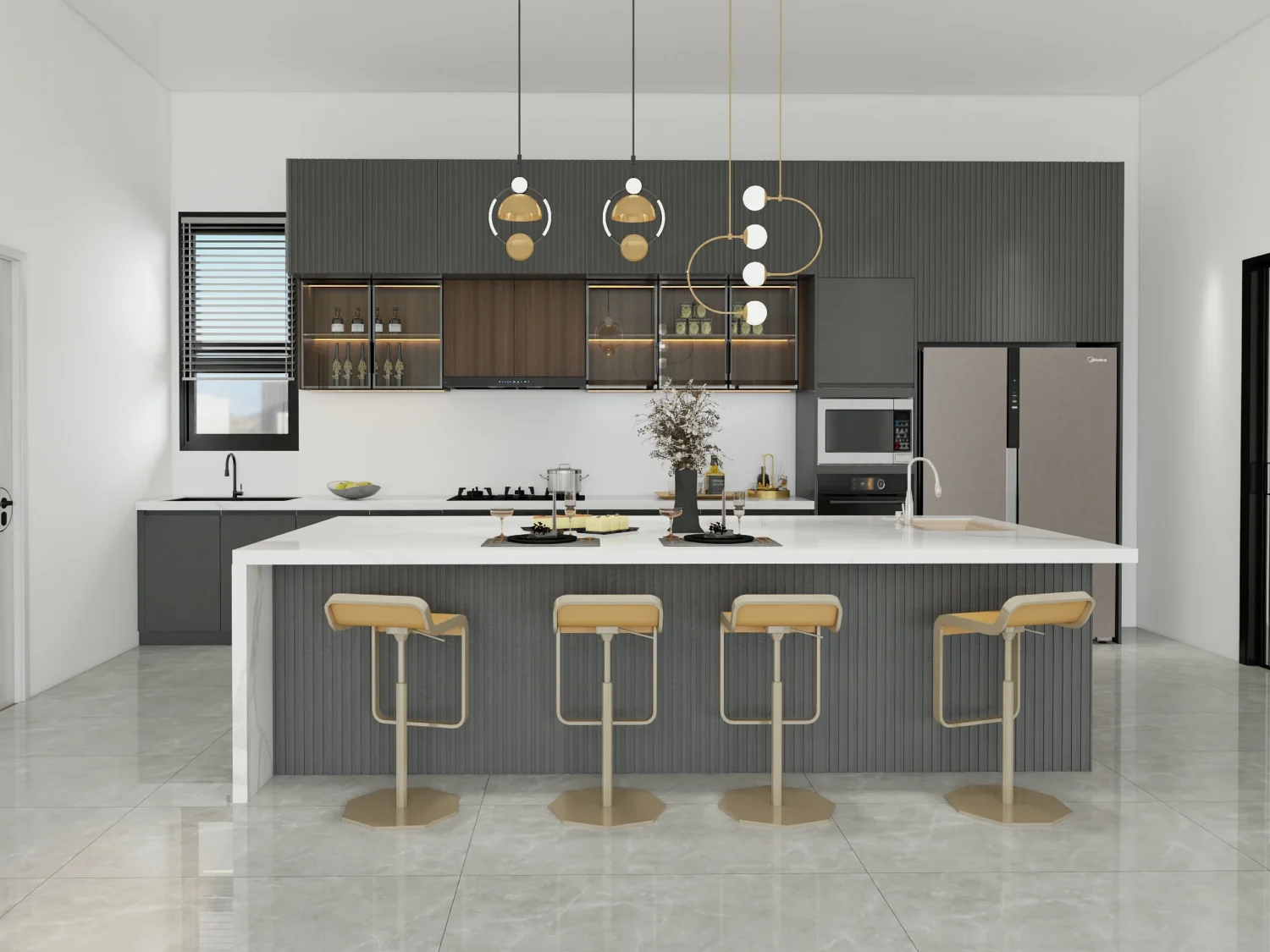 Transforme su cocina con gabinetes grises modernos. Diseño elegante, materiales duraderos y soluciones de almacenamiento inteligentes que combinan estilo y funcionalidad.