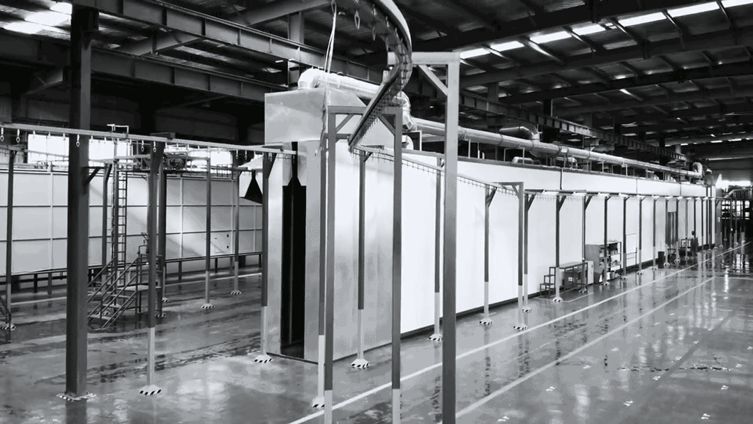 Close-up of a custom window frame being assembled in a factory.