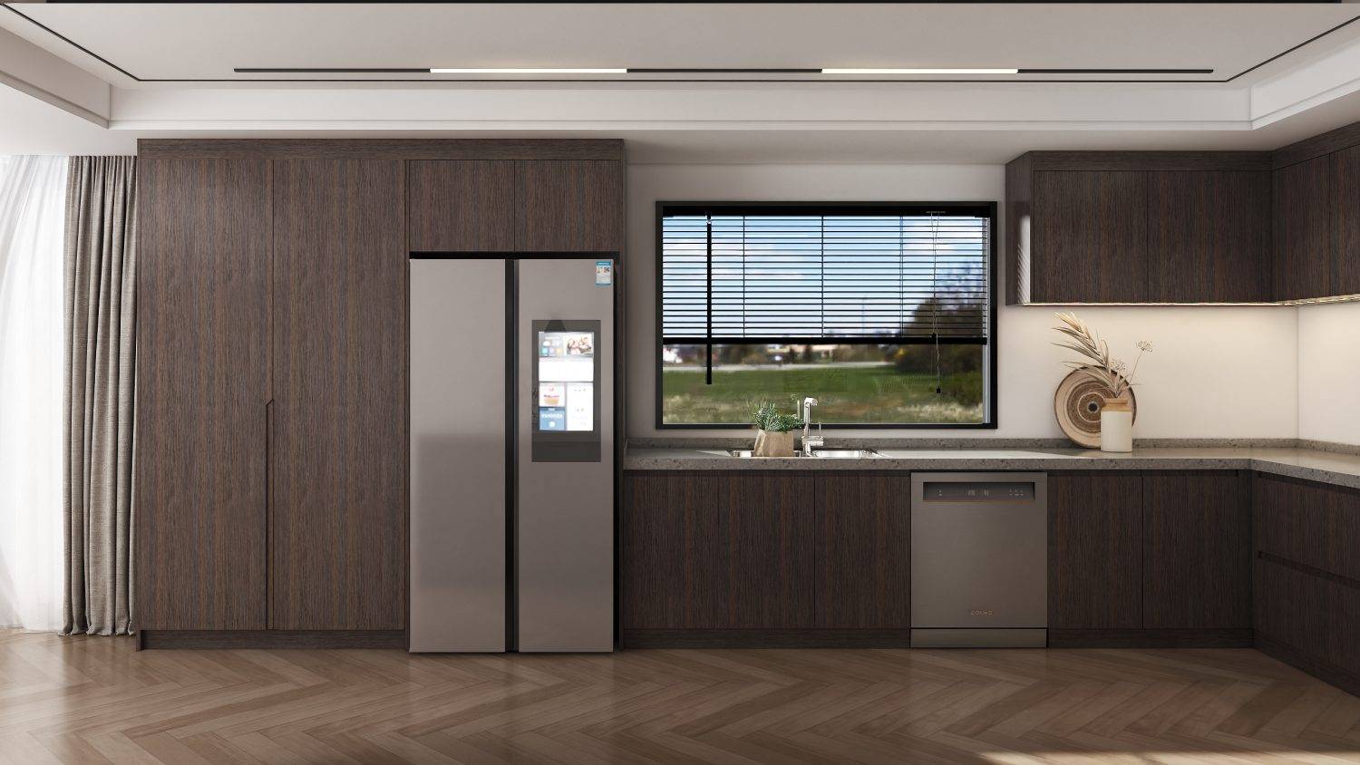 PA Home High-Gloss Brown Cabinets featuring sleek designs and high-quality finishes, perfect for modern kitchen spaces.