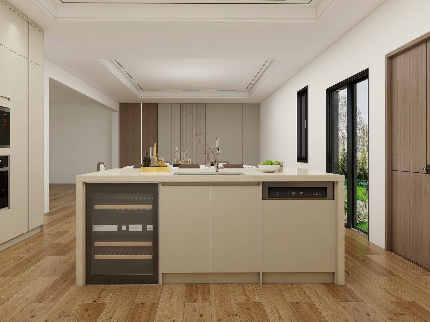PA Home High Gloss Ivory Cabinets featuring a polished finish ideal for bright and modern kitchen spaces