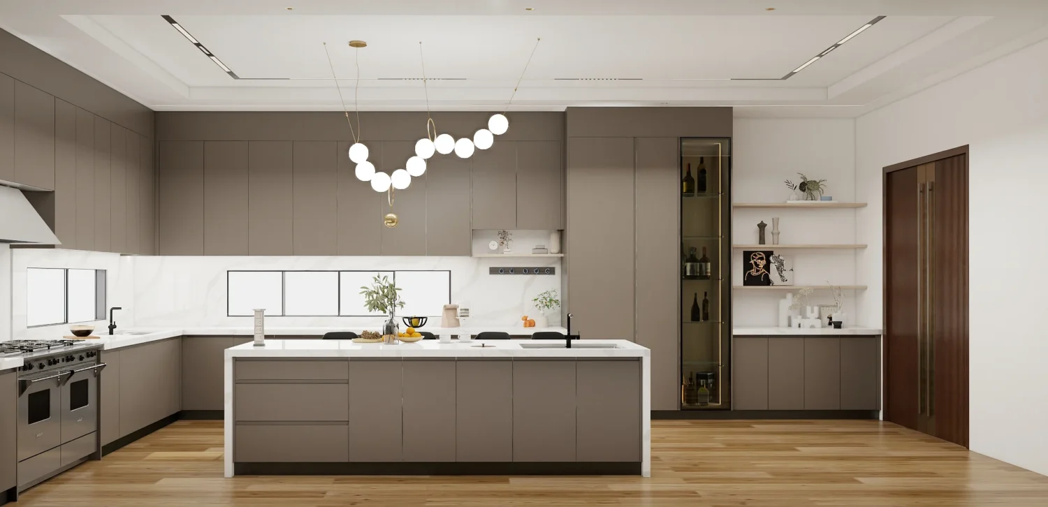 PA Home minimalist cabinets, offering a modern touch for stylish, contemporary kitchen interiors.