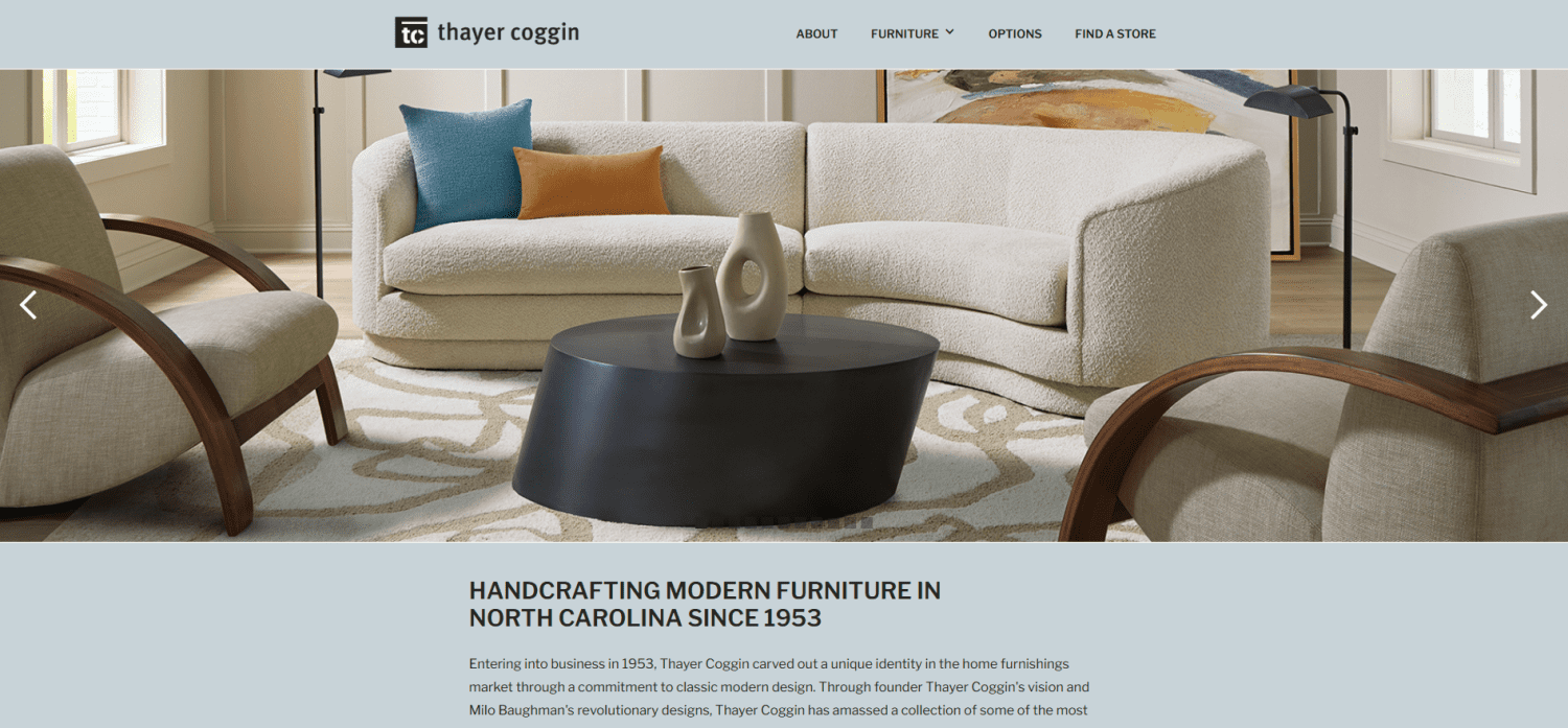 Thayer Coggin american furniture manufacturer