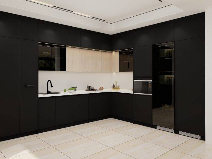 Dark Finishes Modern Kitchen Cabinet